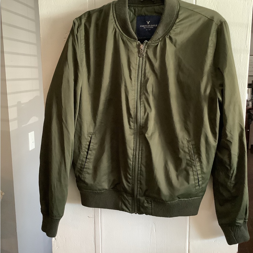American Eagle Olive Green Bomber Jacket